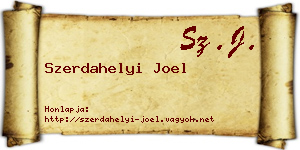 Szerdahelyi Joel névjegykártya